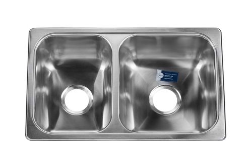Pileta De Acero Doble Modelo R63 18F Johnson Acero