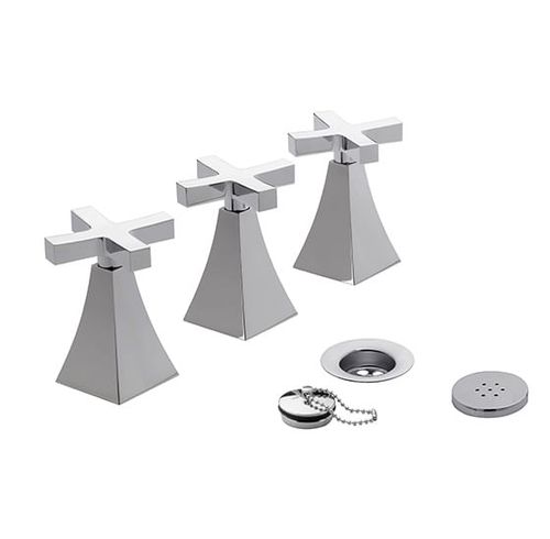 Grifería Para Bidet 3 Agujeros Llave Cruz Urbano Fv