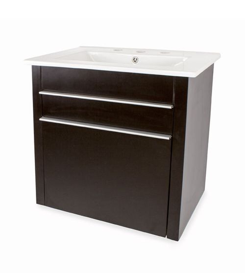 Vanitory Vento 60 Cm Wengue Con Mesada 3A 2 Cajones 2Bul ABC