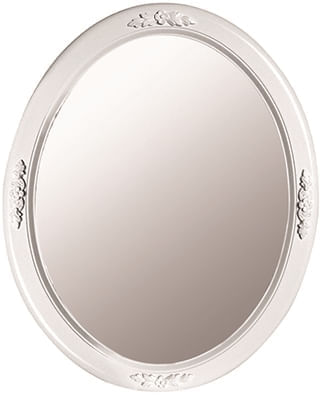 Espejo Oval Deco Blanco 57X71 Cm. Misiones