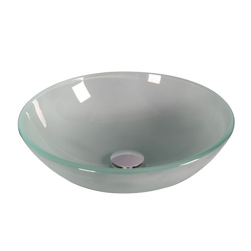 Lavatorio Vidrio Blanco Transparente 42X42 Cm Vessanti