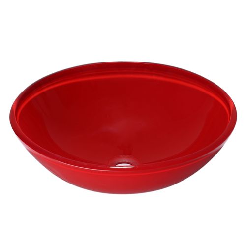 Lavamanos Vidrio Rojo Redondo 42 X 42 Cm Vessanti