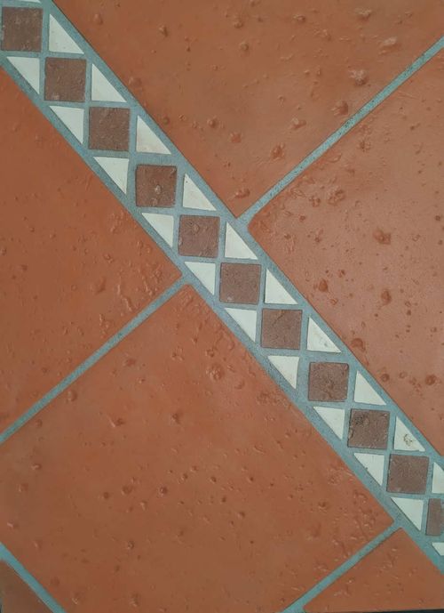 Guarda 8X30 Cm Adoquín Chico Rojo/Crema M.5954 Mosaicos Lanik