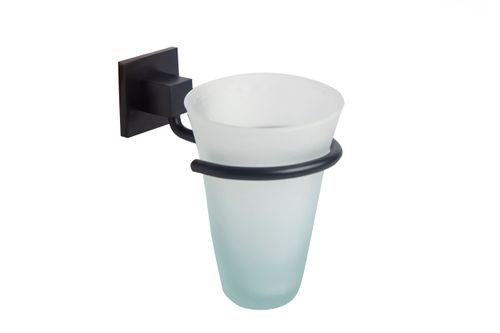 Portacepillo Vidrio Qubic Negro 1080.5 Ottone