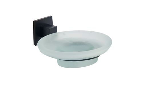Jabonera Vidriada Qubic Negro 1070.5 Ottone