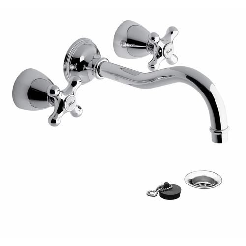 Grifería Para Lavatorio De Pared Cromo Margot Cruz 203/62 Fv