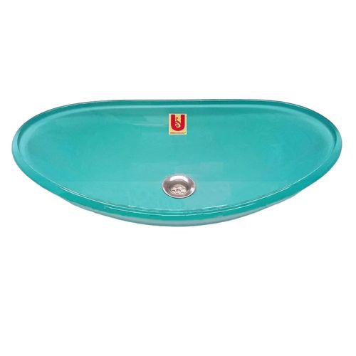 Bacha Vidrio Ovalada Turquesa 47X31 Cm Urbis
