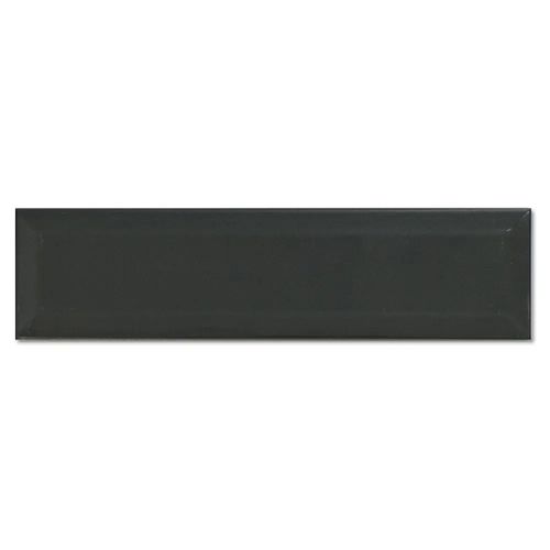 Revestimiento Negro Mate Biselado 7.5X30 Cm Cerámica Piú