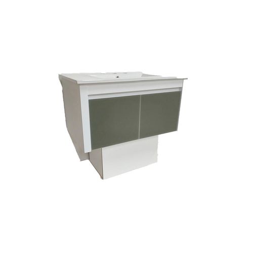 Vanitory Colgar 80 Cm Lyon Cemento 3 Agujeros Abc Muebles
