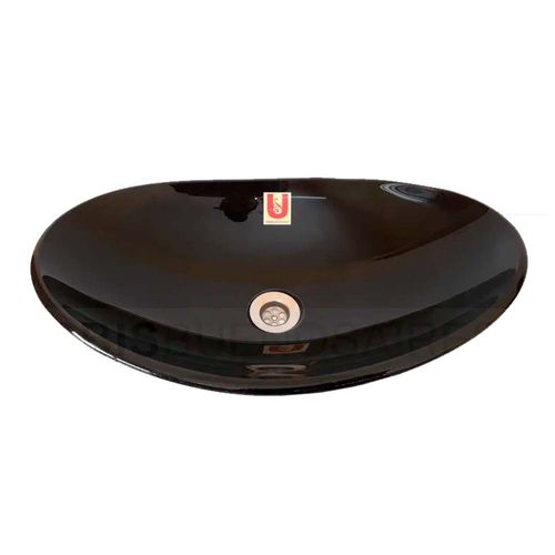 Bacha Vidrio Ovalada Negro 47X31 Cm Urbis