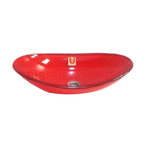 Bacha Vidrio Ovalada Roja 47X31 Cm Urbis