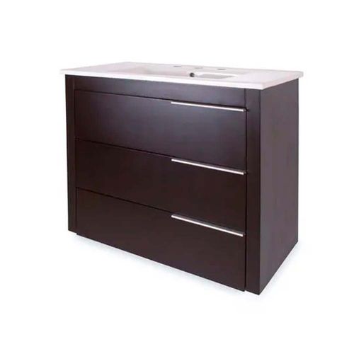Vanitory Urban Wengue Con Mesada Y Cajón 80 Cm Abc Muebles