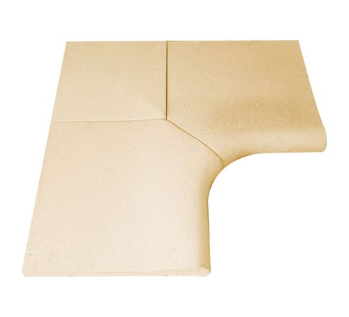 Piso Esquinero Curvo 3 Piezas Crema 90X90 Cm Mosaicos Lanik