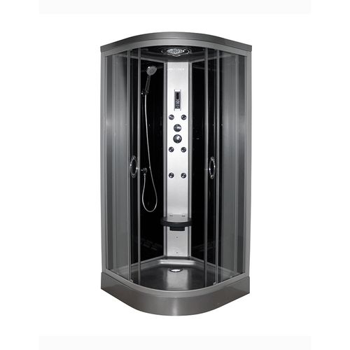 Cabina Techo Y Radio 6 Jets Negra 90X90 Cm Vessanti