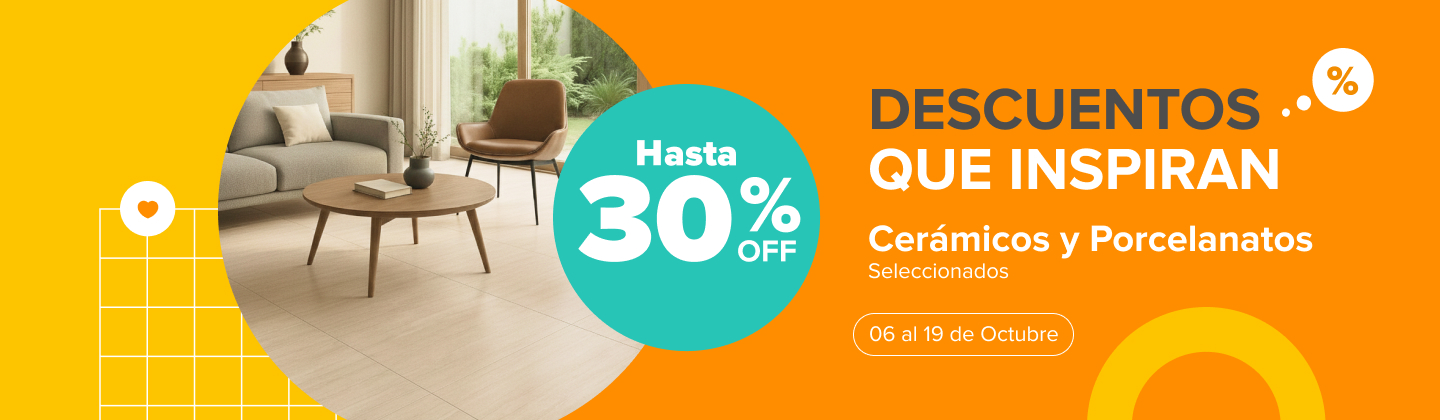 Hasta 30% en cerámicos y porcelanatos | EASY