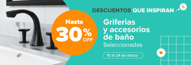 Feria de descuentos | Hasta 30% en Griferías y accesorios de baño | EASY