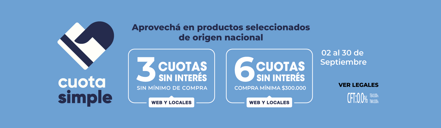 Cuota simple | 3 y 6 cuotas sin interés | EASY